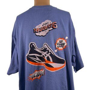 Asics Novablast 5 T Shirt Mens Size 2XL Purple Running Promo Double Sided